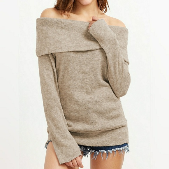 🎀Off Shoulder Knit T-Shirt - Picture 3 of 5